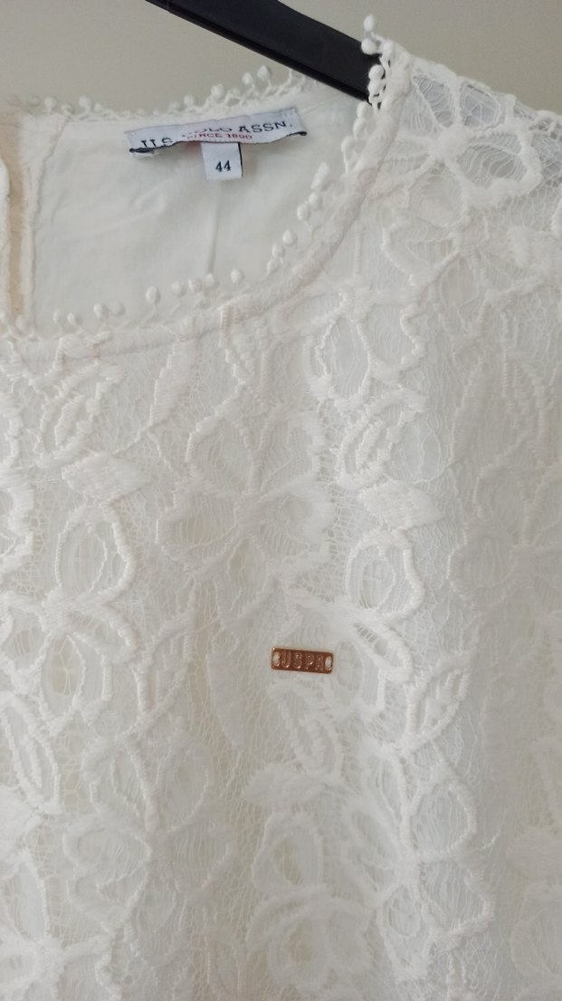 Dantel İşlemeli Beyaz Kadın Bluz - Görsel 2