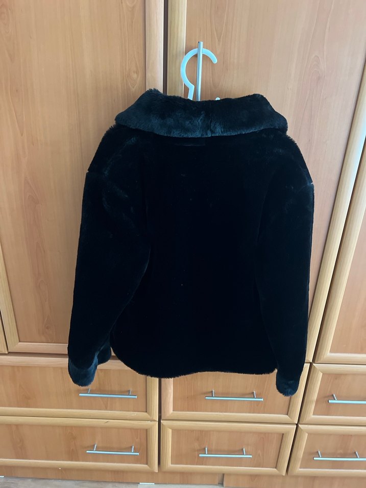 Siyah Kadın Midi Boy Suni Kürk Ceket - Görsel 3