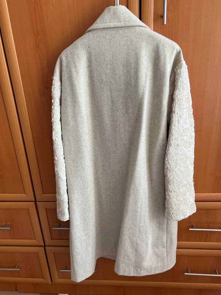 Twist Krem Renkli Düğmeli Kaban - Görsel 2