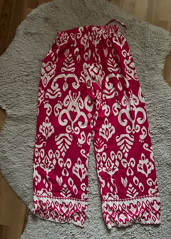 Pembe Bohem Kadın Pantolon - Görsel 7