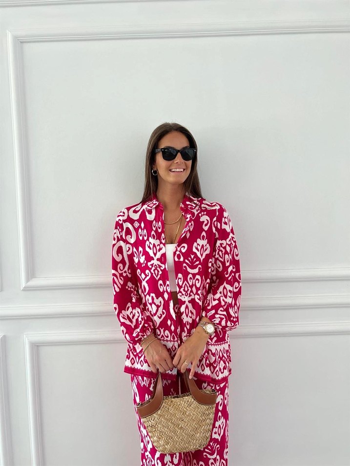 Pembe Bohem Kadın Pantolon - Görsel 3