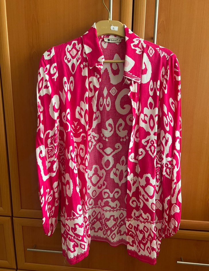 Pembe Bohem Gömlek Uzun Kollu - Görsel 5