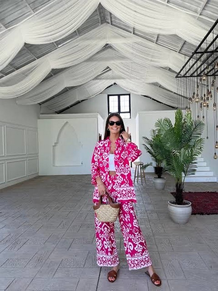 Pembe Bohem Gömlek Uzun Kollu - Görsel 3