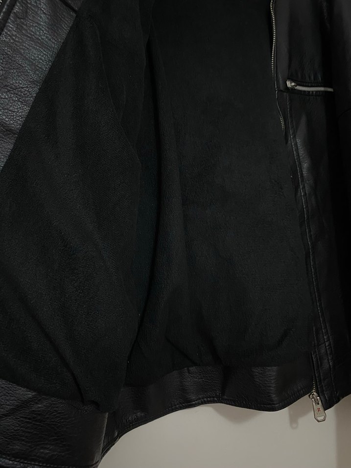 Erkek Siyah Deri Ceket - Görsel 5