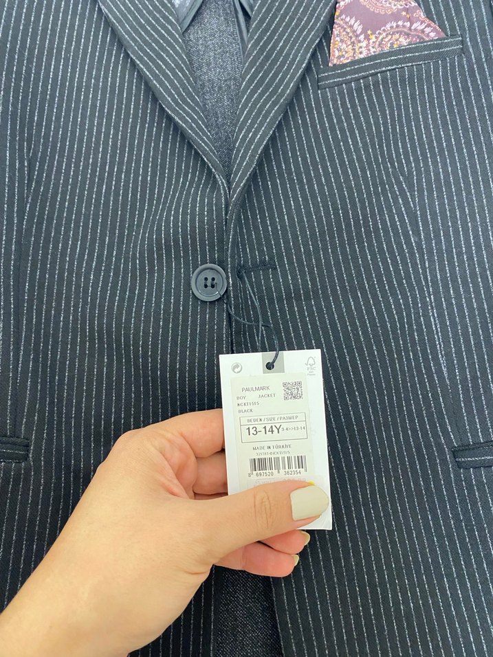 Gri Zebra Desenli Düğmeli Erkek Ceket - Görsel 3