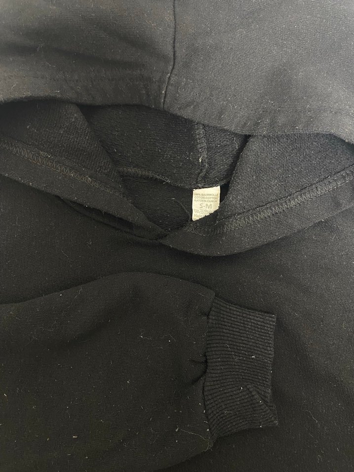 Siyah Kapüşonlu Kadın Sweatshirt - Görsel 2