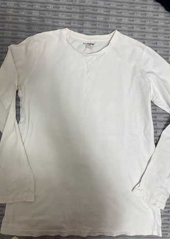 Uzun Kollu Beyaz Erkek Pamuk Tişört - Görsel 2