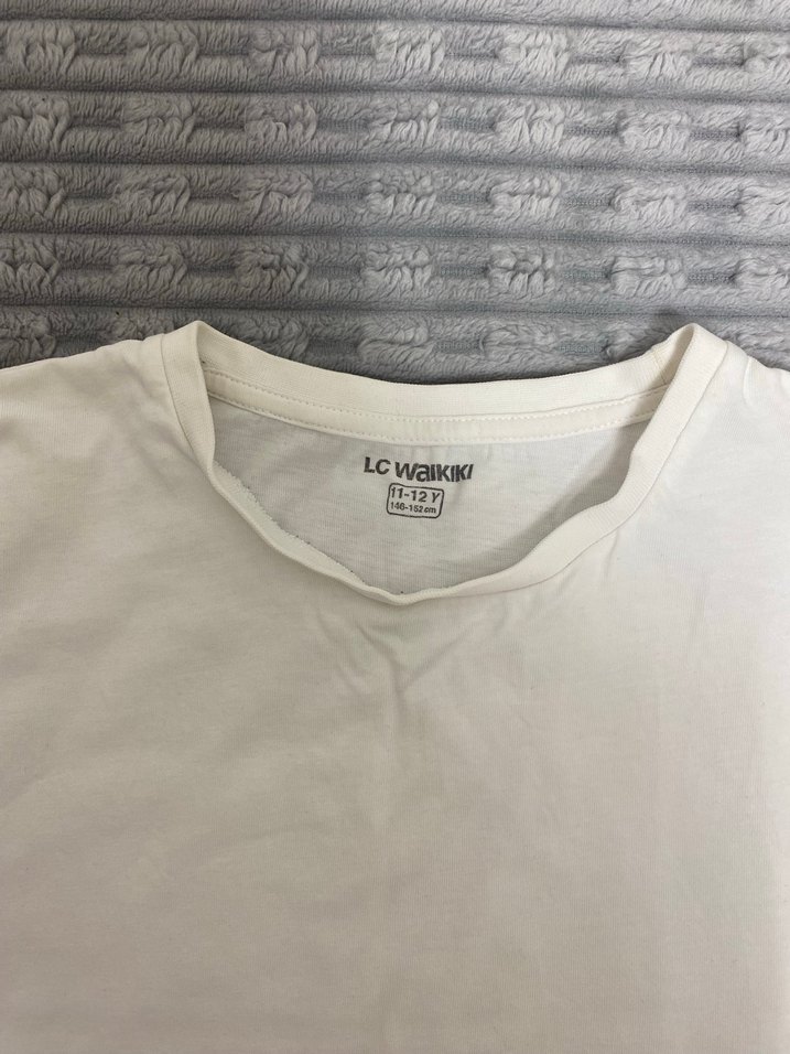 Uzun Kollu Beyaz Erkek Pamuk Tişört - Görsel 3