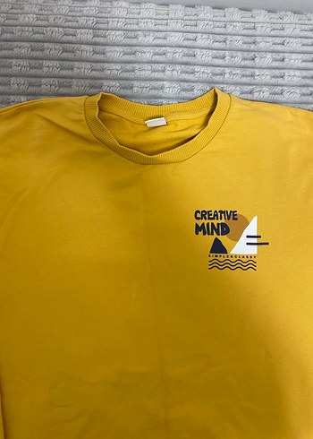 Sarı Baskılı Kadın Sweatshirt - Görsel 2