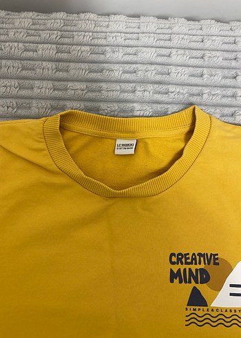 Sarı Baskılı Kadın Sweatshirt - Görsel 3