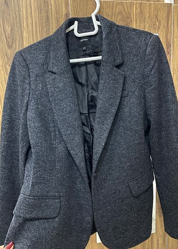 Gri Kadın Yün Blazer Ceket - Görsel 4