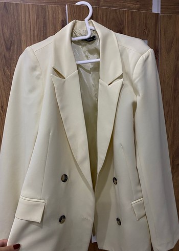 Açık sarı Kadın Blazer Ceket - Görsel 3