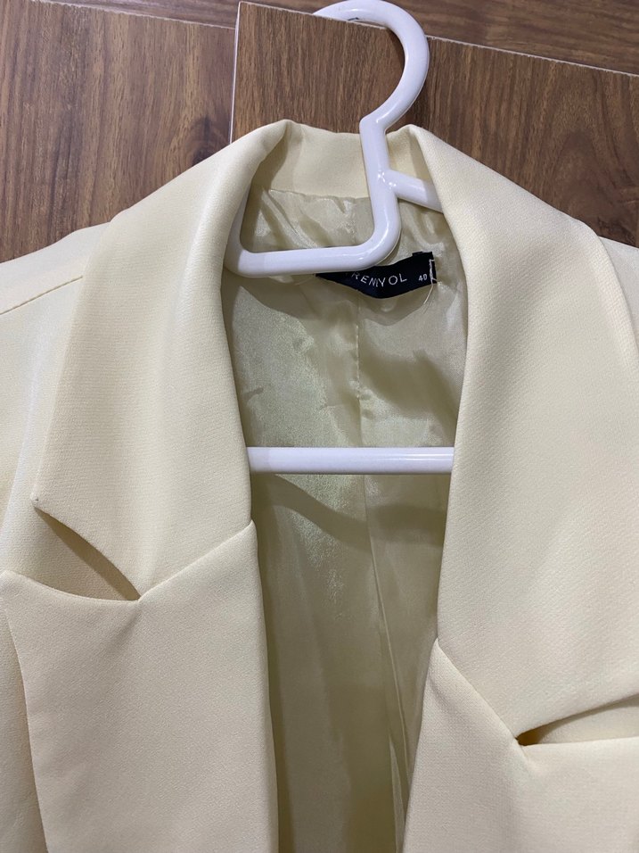 Açık sarı Kadın Blazer Ceket - Görsel 4