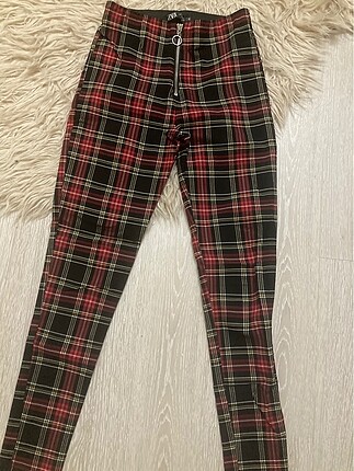 xs Beden bordo Renk Zara ekose pantolon