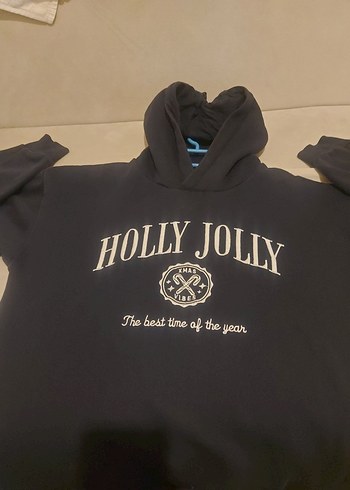 Mavi Kapüşonlu Sweatshirt - Görsel 4