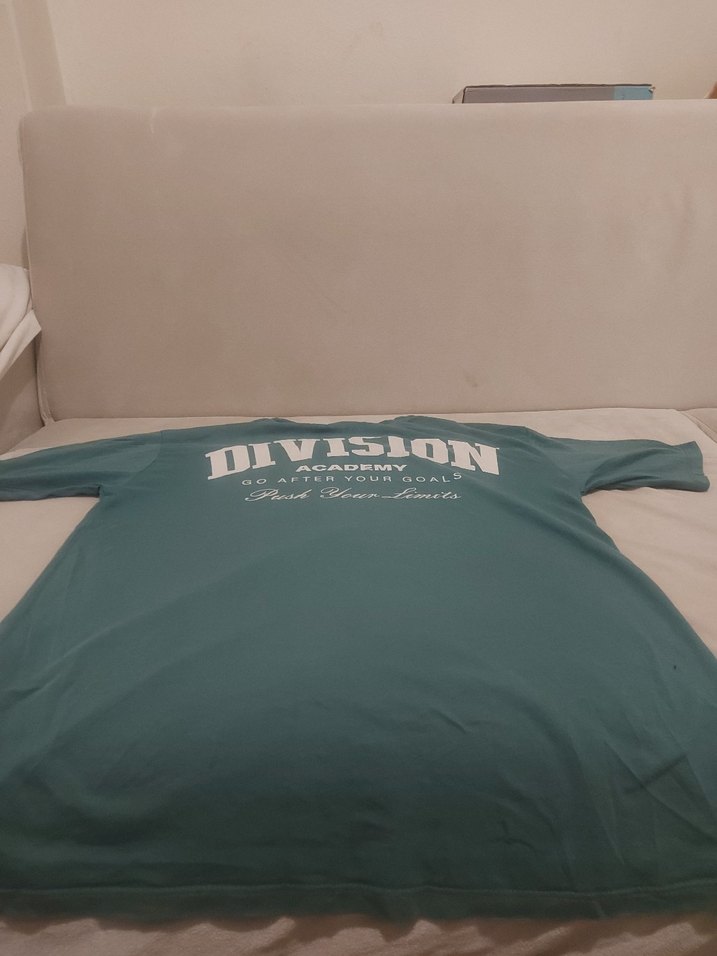 Yeşil Bisiklet Yaka Baskılı Oversize Erkek Tişört - Görsel 4