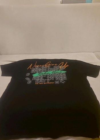 Siyah Baskılı Erkek Tişört - Görsel 2