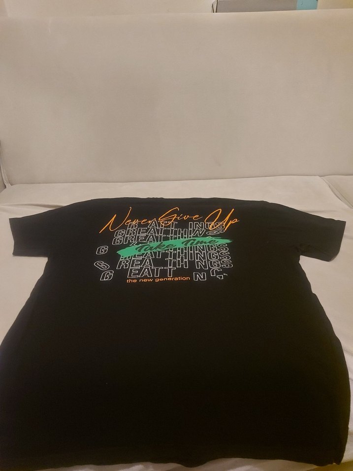 Siyah Baskılı Erkek Tişört - Görsel 2