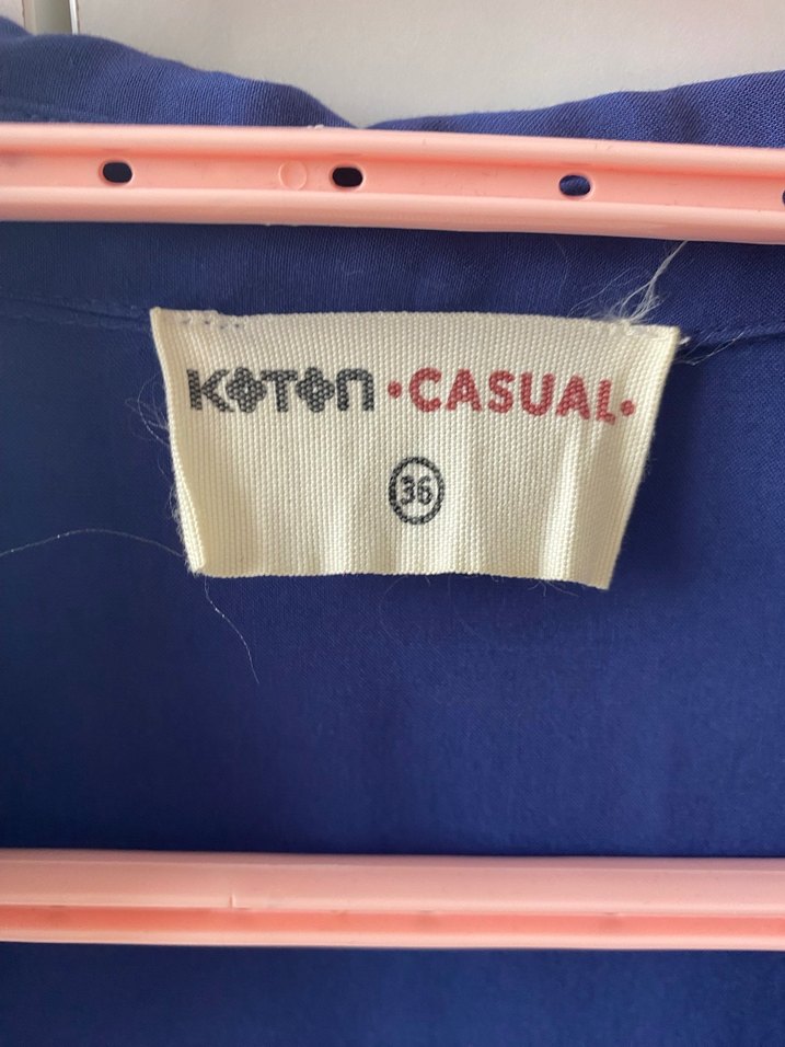 Lacivert Uzun Kollu Düğmeli Kadın Gömlek - Görsel 4