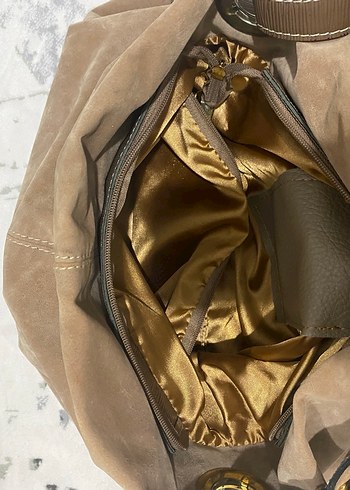 Bej Süet Tokalı Kadın Çanta - Görsel 4