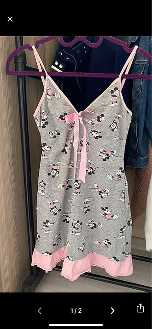 Minnie mouse gri gecelik