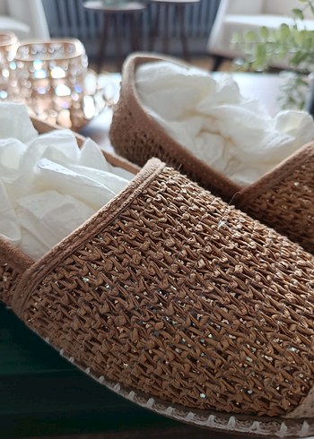 Bej Örgü Kadın Dolgu Topuk Espadril - Görsel 7