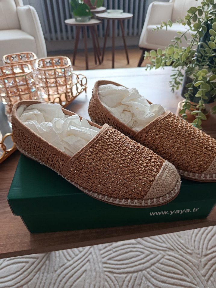 Bej Örgü Kadın Dolgu Topuk Espadril - Görsel 2