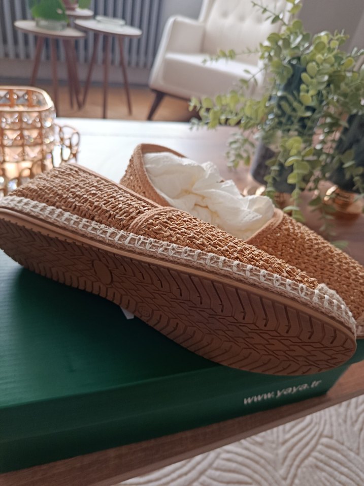 Bej Örgü Kadın Dolgu Topuk Espadril - Görsel 4