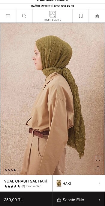 Fresh Scarf Vual Crash Şal Haki
