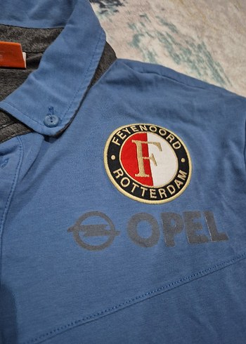 Mavi Kısa Kollu Denim Polo Tişört - Görsel 4