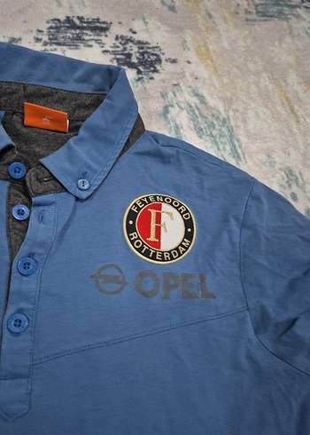 Mavi Kısa Kollu Denim Polo Tişört - Görsel 2