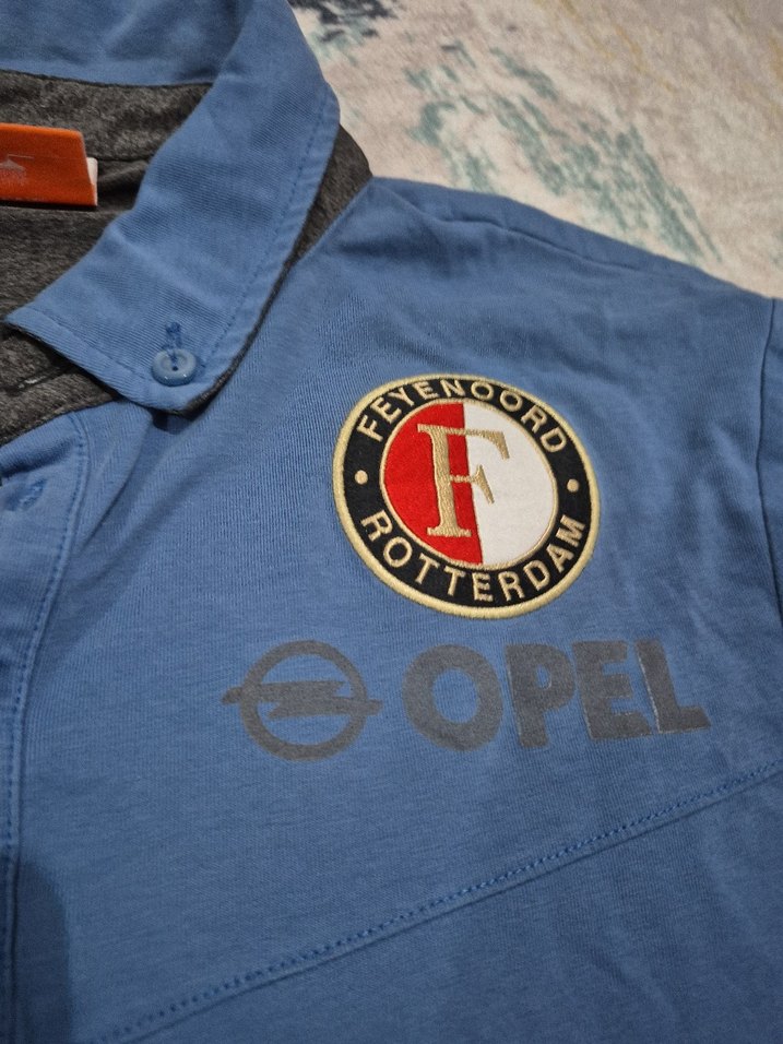 Mavi Kısa Kollu Denim Polo Tişört - Görsel 4