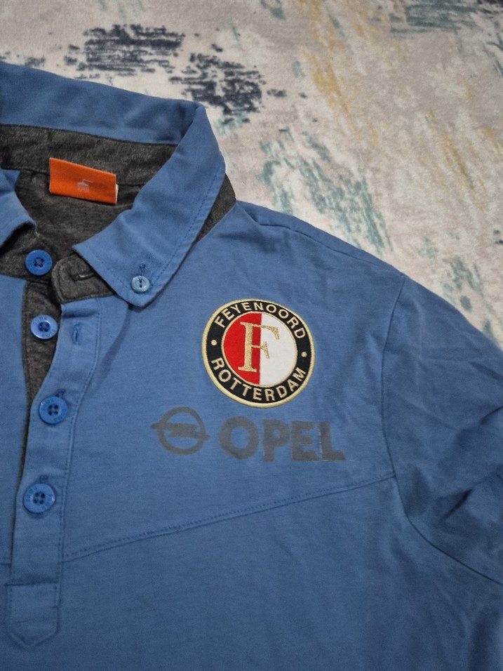 Mavi Kısa Kollu Denim Polo Tişört - Görsel 2