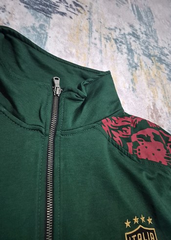 Yeşil Fermuarlı Yarım Boğazlı Erkek Tişört - Görsel 4