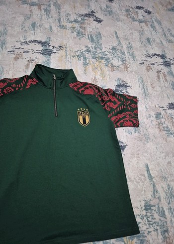 Yeşil Fermuarlı Yarım Boğazlı Erkek Tişört - Görsel 2