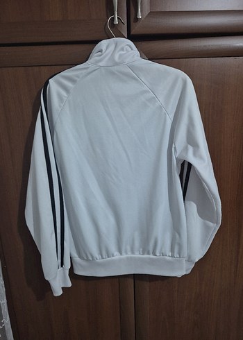 Beyaz Uzun Kollu Fermuarlı Kadın Eşofman Üstü - Görsel 5