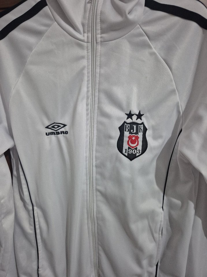 Beyaz Uzun Kollu Fermuarlı Kadın Eşofman Üstü - Görsel 2