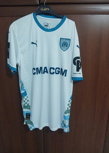 Puma Erkek Beyaz Baskılı Spor Forma Marsilya Fransa
