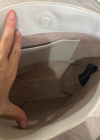 Massimo Dutti Beyaz Deri Kadın Çanta - Görsel 5