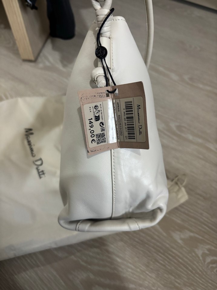 Massimo Dutti Beyaz Deri Kadın Çanta - Görsel 2