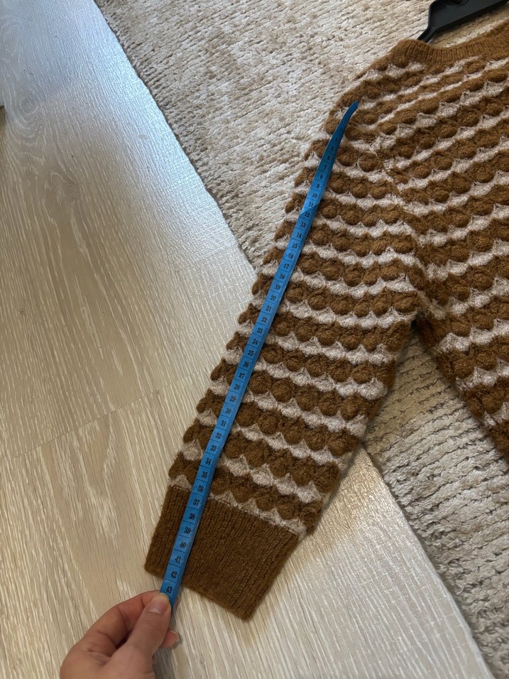 Kadın Kahverengi Örgü Kazak - Görsel 5