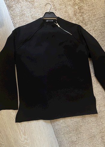 Siyah Fermuarlı Kadın Sweatshirt - Görsel 6