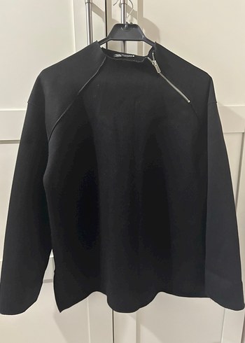 Siyah Fermuarlı Kadın Sweatshirt - Görsel 9