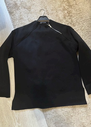 Siyah Fermuarlı Kadın Sweatshirt - Görsel 5