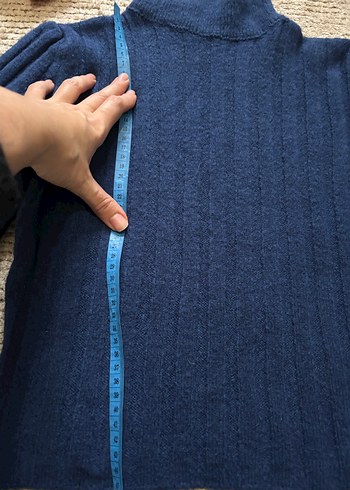 Kadın Lacivert Boğazlı Triko Kazak - Görsel 5