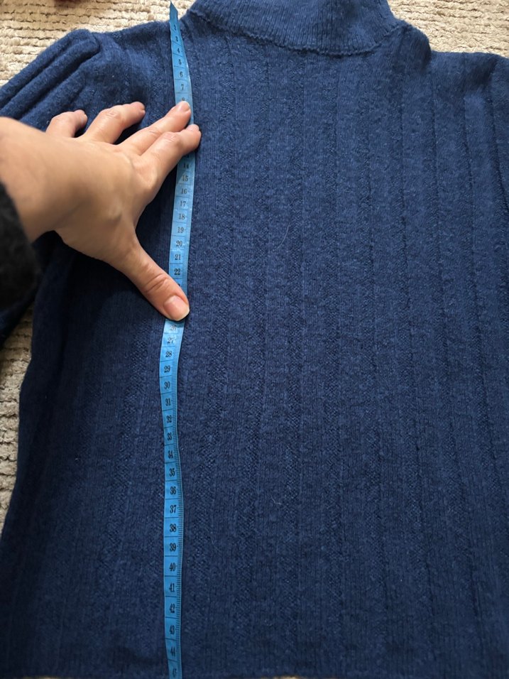 Kadın Lacivert Boğazlı Triko Kazak - Görsel 5