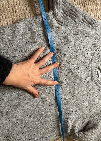 Gri Örgü Kadın Kazak - Görsel 3