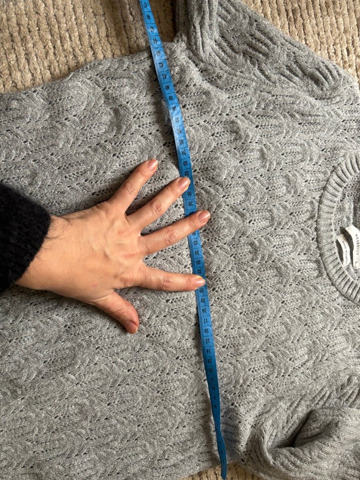 Gri Örgü Kadın Kazak - Görsel 3