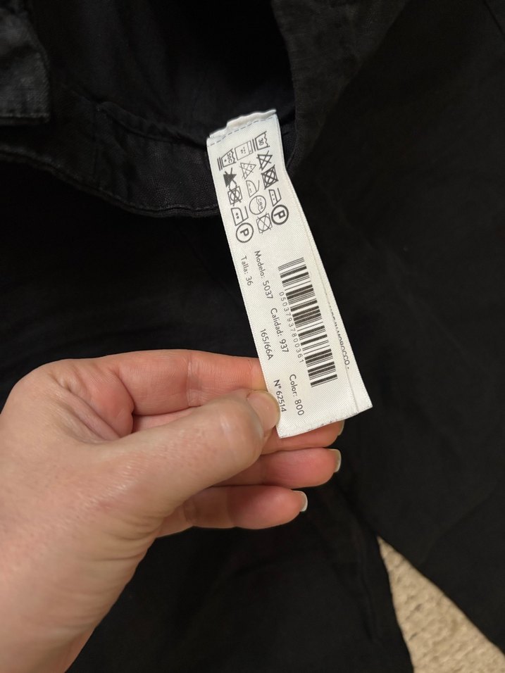 Kadın Siyah Keten Salaş Pileli Pantolon - Görsel 4