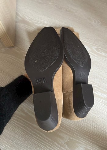 Kahverengi Süet Dizüstü Kadın Botları - Görsel 7